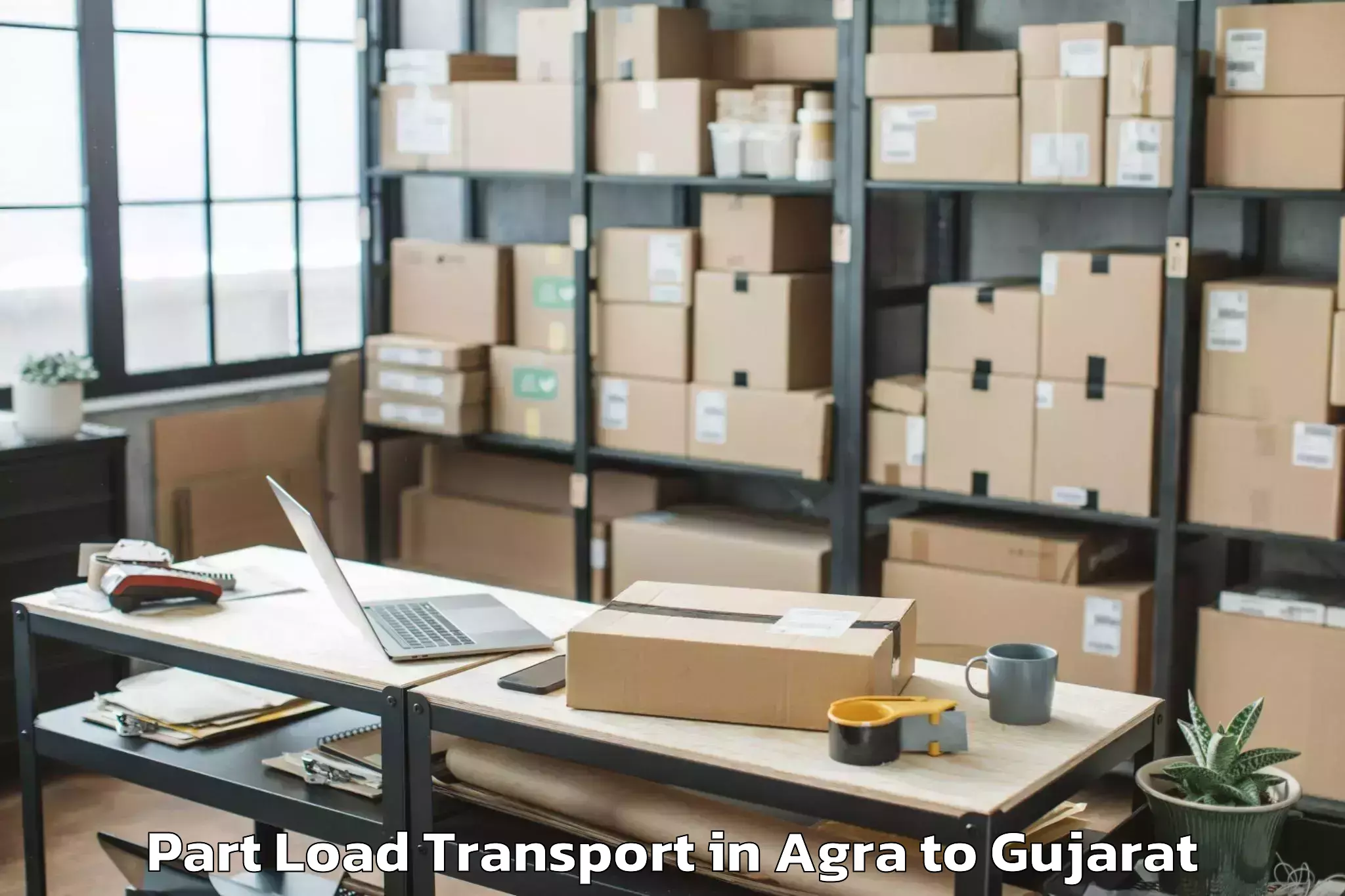 Reliable Agra to Kankanpur Part Load Transport